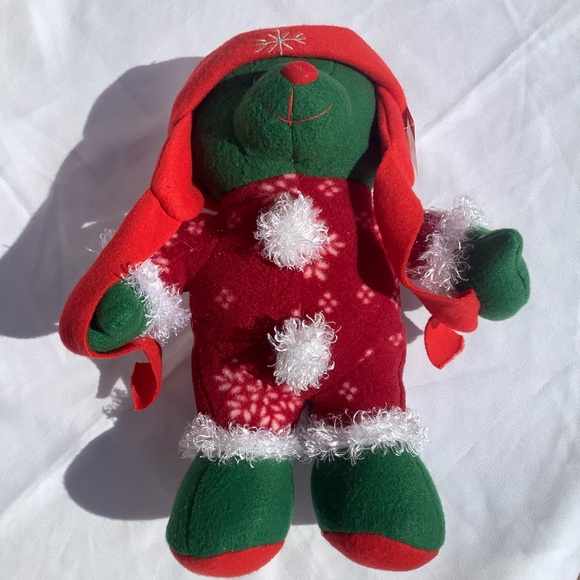 Fiesta Bear Claw Machine Edition Christmas Holiday Teddy Bear Red Green White - Picture 7 of 11